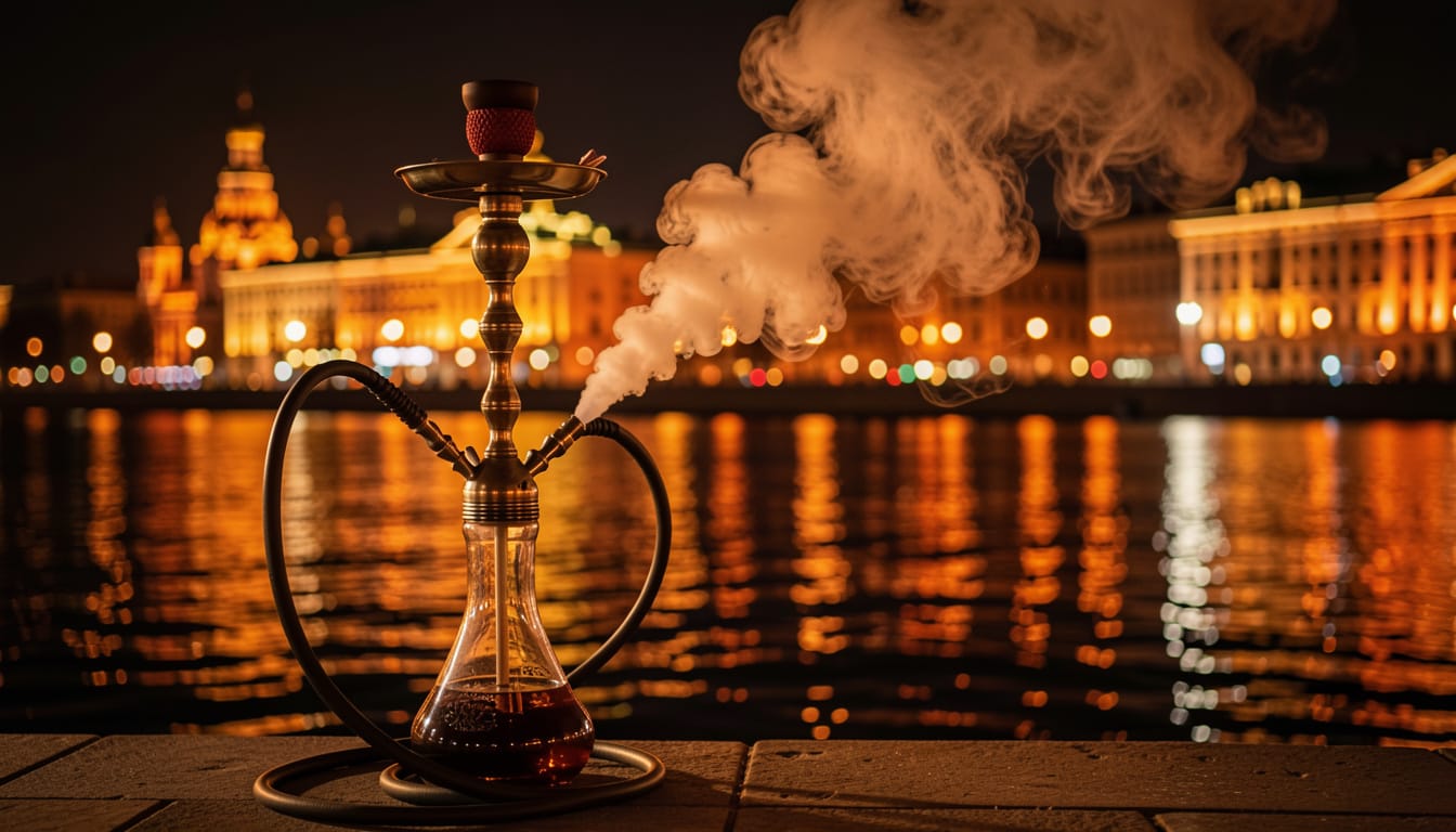 Ночная набережная + кальян